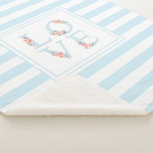 ラブイン開花パステルフローラストライプパターン シェルパブランケット (3/4)