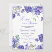 ラブイン開花パープルブライダルシャワー招待 招待状 (正面)