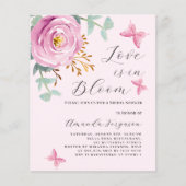 ラブイン開花ピンクのローズバタフライブライダルシャワー (正面)