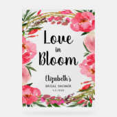 ラブイン開花ピンクフラワーズブライダルシャワー アクリルサイン (正面)