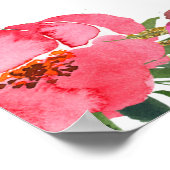 ラブイン開花ピンクフラワーズブライダルシャワー ポスター (角)