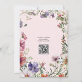 ラブイン開花ピンクフローラブライダルシャワー招待 招待状 (裏面)
