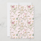 ラブイン開花ピンクフローラブライダルシャワー 招待状 (裏面)