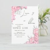 ラブイン開花ピンクフローラブライダルシャワー 招待状 (スタンド正面)