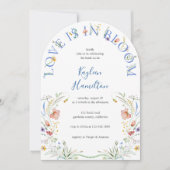ラブイン開花フローラカラフルガーデンブライダルシャワー 招待状 (正面)
