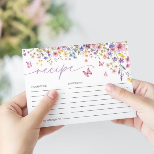 ラブイン開花フローラバタフライブライダルシャワー エンクロージャーカード