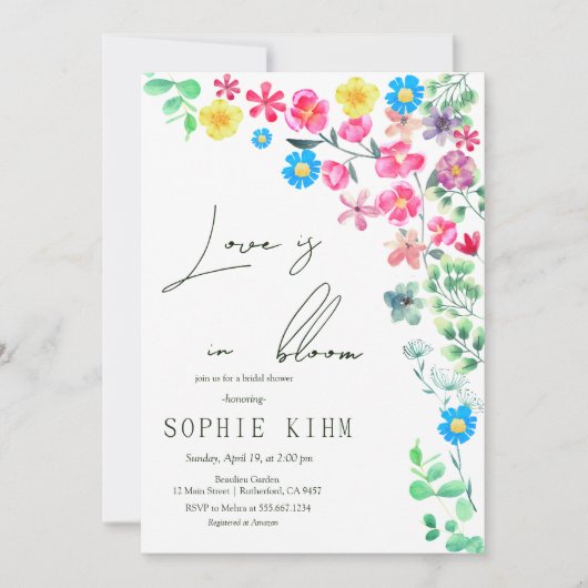 ラブイン開花フローラブライダルシャワー 招待状 (正面)