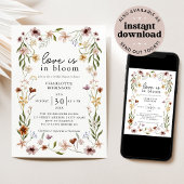 ラブイン開花フローラ春サマーブライダルシャワー 招待状