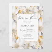 ラブイン開花フローラ縁どブライダルシャワー 招待状 (正面/裏面)