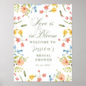 ラブイン開花ブライダルシャワーウェルカムサイン ポスター (正面)