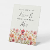 ラブイン開花ブライダルシャワーキスゲームサイン 台座サイン (正面)