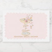 ラブイン開花ブライダルシャワーシャンパン スパークリングワインラベル (シングルラベル)