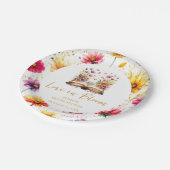 ラブイン開花ブライダルシャワーナプキンス ペーパープレート (アングル)