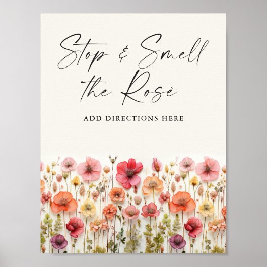 ラブイン開花ブライダルシャワーバラバー標識 ポスター (正面)