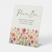 ラブイン開花ブライダルシャワーフラワーバー標識 台座サイン (正面)