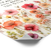 ラブイン開花ブライダルシャワーミモサバー標識 ポスター (角)