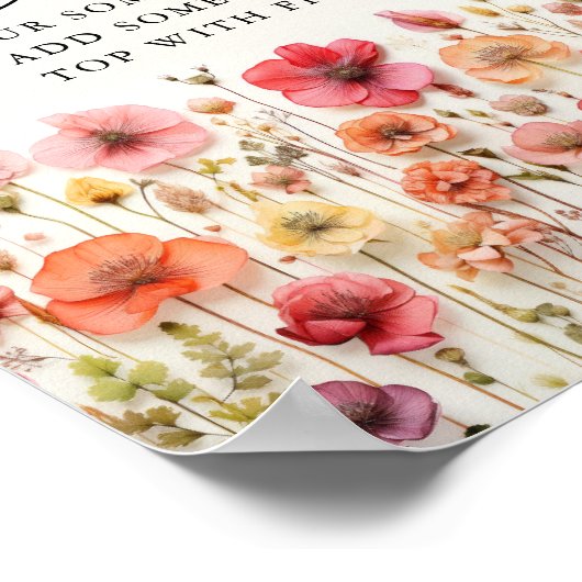 ラブイン開花ブライダルシャワーミモサバー標識 ポスター (角)