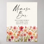 ラブイン開花ブライダルシャワーミモサバー標識 ポスター (正面)