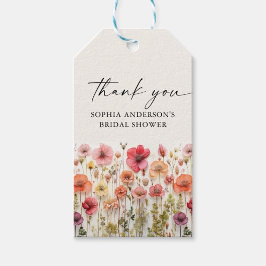 ラブイン開花ブライダルシャワーラウンドメッセージカード ギフトタグ (正面)