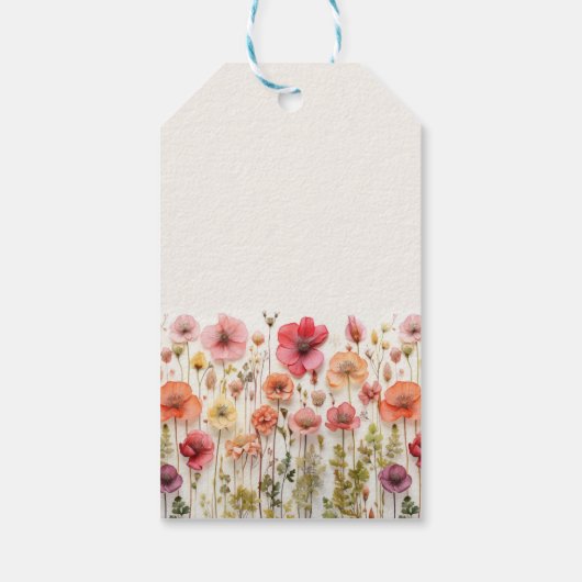 ラブイン開花ブライダルシャワーラウンドメッセージカード ギフトタグ (裏面)