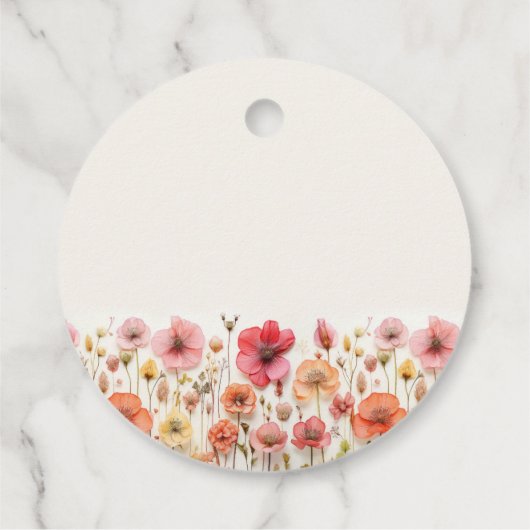 ラブイン開花ブライダルシャワーラウンドメッセージカード フェイバータグ (裏面)