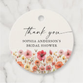 ラブイン開花ブライダルシャワーラウンドメッセージカード フェイバータグ (正面)