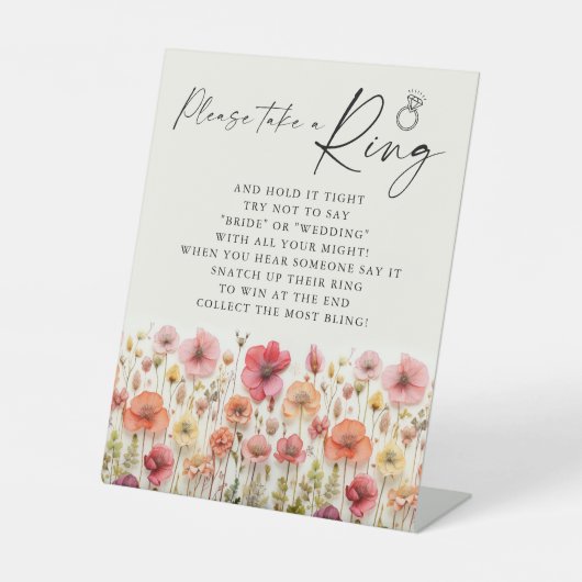 ラブイン開花ブライダルシャワーリングや輪ゲームサイン 台座サイン (正面)