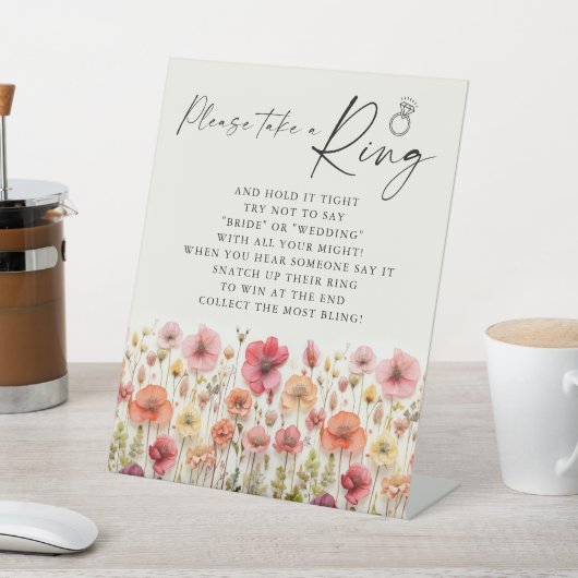 ラブイン開花ブライダルシャワーリングや輪ゲームサイン 台座サイン (インサイチュ)