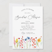 ラブイン開花ブライダルシャワーワイルドフラワー縁ど 招待状 (正面)