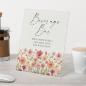 ラブイン開花ブライダルシャワー飲料バー標識 台座サイン (インサイチュ)