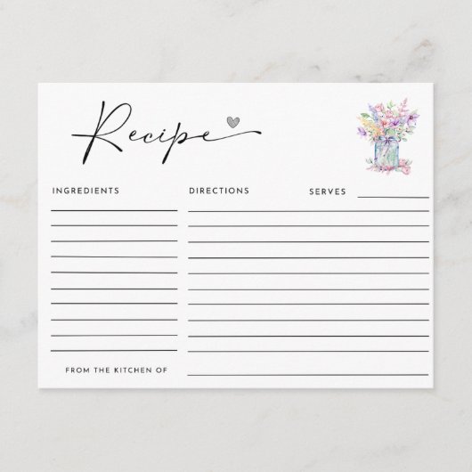 ラブイン開花ブライダルシャワー エンクロージャーカード (正面)