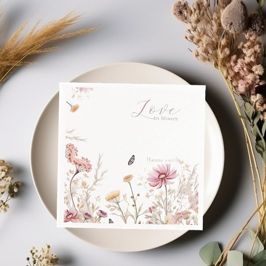 ラブイン開花ブライダルシャワー スタンダードカクテルナプキン