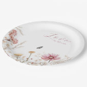 ラブイン開花ブライダルシャワー ペーパープレート (アングル)
