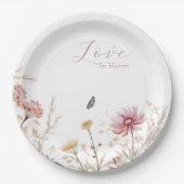 ラブイン開花ブライダルシャワー ペーパープレート (正面)