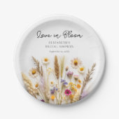 ラブイン開花ブライダルシャワー ペーパープレート (正面)