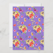 ラブイン開花ブライトカラフルフローラブライダルシャワー 招待状 (裏面)