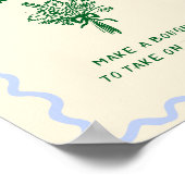 ラブイン開花ブルーグリーンフラワーバー ポスター (角)