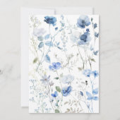 ラブイン開花ブルーワイルドフラワーボホブライダルシャワー 招待状 (裏面)