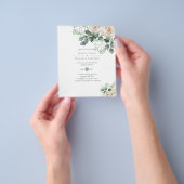 ラブイン開花ホワイトローズ結婚式招待状 チラシ (手)