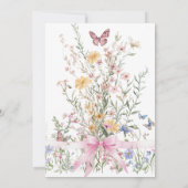 ラブイン開花ボウワイルドフラワーフローラブライダルシャワー 招待状 (裏面)