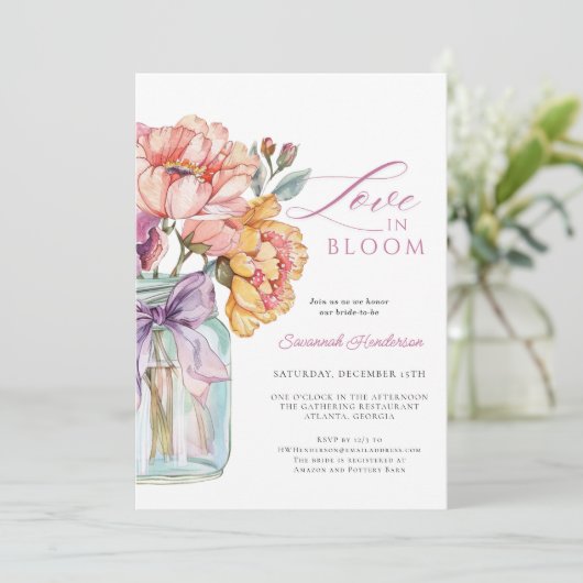 ラブイン開花メイスンジャーフローラブライダルシャワー 招待状 (スタンド正面)