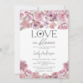 ラブイン開花モダンフローラブライダルシャワー 招待状 (正面)