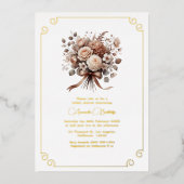 ラブイン開花モチャムースフローラブライダルシャワー 箔招待状 (正面)