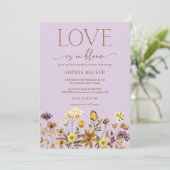 ラブイン開花ラベンダーフローラブライダルシャワー 招待状 (スタンド正面)