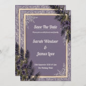 ラブイン開花ラベンダー結婚式招待状 招待状 (正面/裏面)