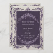 ラブイン開花ラベンダー結婚式招待状 招待状 (正面/裏面)