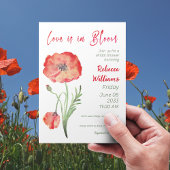 ラブイン開花レッドウォーター色フローラブライダルシャワー 招待状
