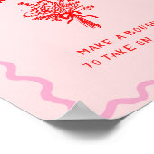 ラブイン開花レッドピンクフラワーバー ポスター (角)