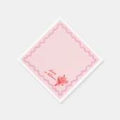 ラブイン開花レッドピンクブライダルシャワー スタンダードカクテルナプキン (角)