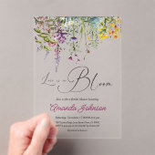 ラブイン開花ワイルドフラワーガーデンブライダルシャワー アクリル招待状 (インサイチュ (ポータブル))